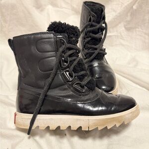 Sorel Joan of Arctic Next Lite Black Lace-Up Winter Boots